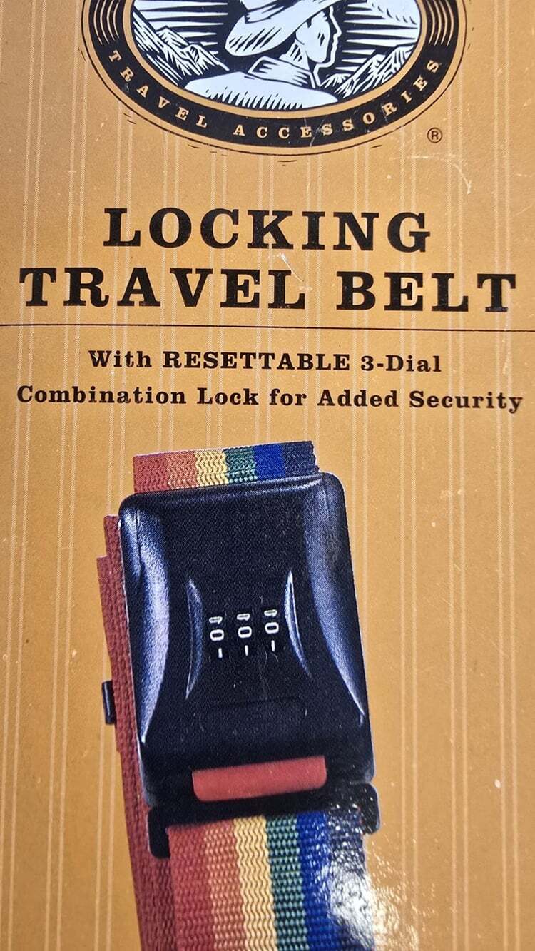 Lewis N. Clark Locking Travel Belt Resettable 3-Dial Combination Lock No. 227